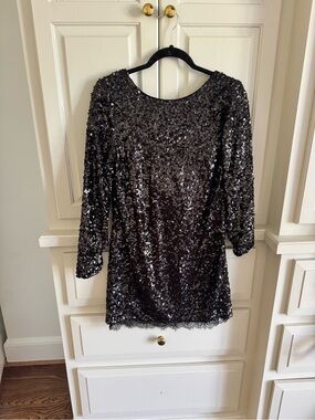 Sachin + Babi Black Sequin Midi Dress